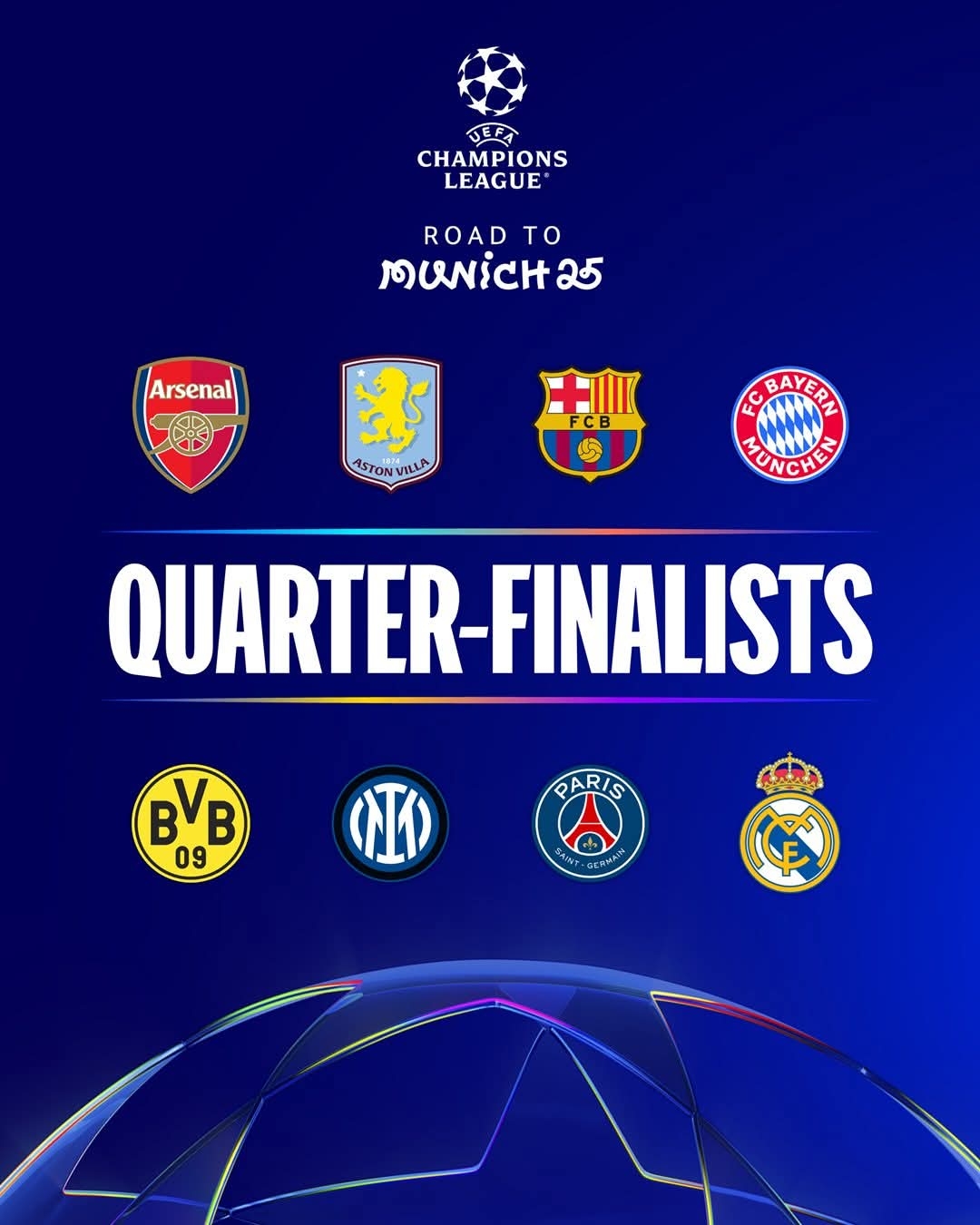 Ligi ya Mabingwa: Tazama ratiba ya robo fainali iliyothibitishwa huku Arsenal ikipimana nguvu na Real Madrid